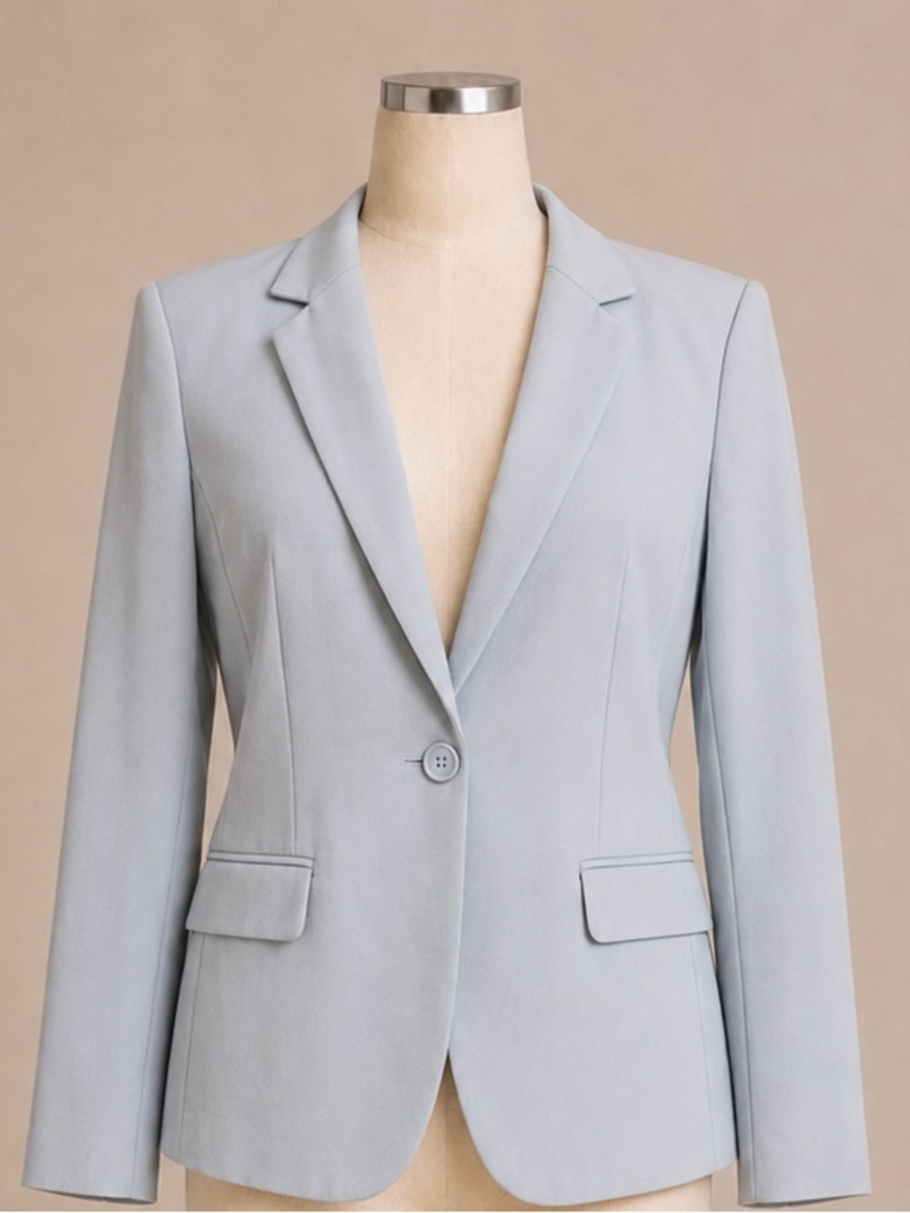 Cicy Bell 2XL Light Blue One-Button Blazer Business Casual Office Jacket